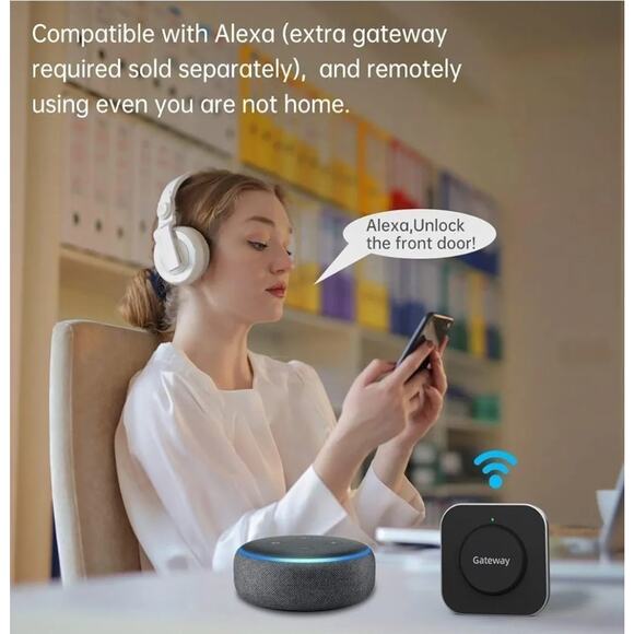 Front Door Lock Set with Handle Fingerprint Keyless Entry Smart Deadbolt - Picture 6 of 9